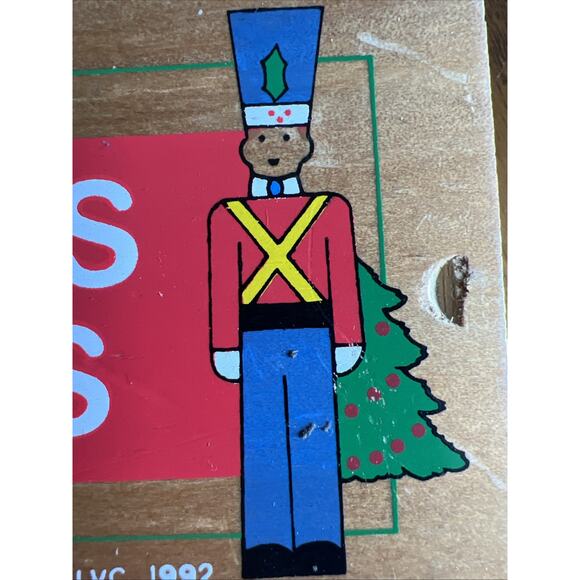 Vintage Wooden Christmas Dominoes - LVC 1992 - COMPLETE - Pre-Owned - Picture 3 of 3